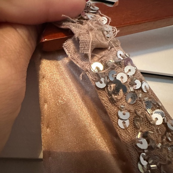 Mac Duggal Sequined Gold/Rose Dress size 8. - Picture 6 of 10